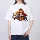 桜音ことこ企画の少年とオオカミの追跡 Oversized T-Shirt