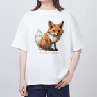 みゆみん@YouTuber ／M|Little Kit Foxの初代 狐兵衛 (獣人化前) Tシャツ オーバーサイズTシャツ