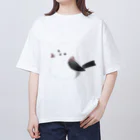 rahunekoの癖っ毛シマエナガ オーバーサイズTシャツ