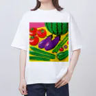 アカネッコのなつやさいたち オーバーサイズTシャツ