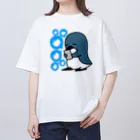 こへだの青い鳥を惜しむペンギン オーバーサイズTシャツ