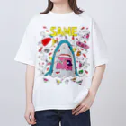 ひろしま魔太郎の夏本番! サメパニック Oversized T-Shirt