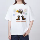 Sky00のアライグマおめでとうくん。 オーバーサイズTシャツ