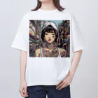 streetsnapの可愛いタトゥーだらけの女性、片面プリントTシャツ、期間限定 Oversized T-Shirt