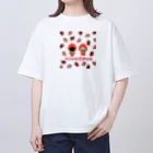 ateliersunrise_kenkenのいちごちゃんパグ オーバーサイズTシャツ