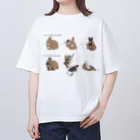 スタジオレッキスの（立ち耳）オレンジカラーから、トートカラーのうさぎに変身！ Oversized T-Shirt