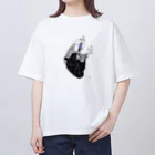 poppop__qのhurt shoke オーバーサイズTシャツ