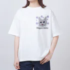 れいにゃん堂&れいにゃあ～と😺のチョークアートの白猫[Magao Neko] オーバーサイズTシャツ