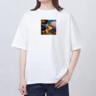 mikkunchamaのかわいいうさぎのイラストグッズ オーバーサイズTシャツ