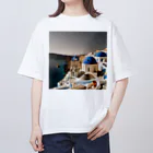 manopinoのおしゃれな街！サントリーニ島 Oversized T-Shirt