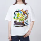 みなとまち層の世界のドラゴンたち オーバーサイズTシャツ