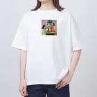 ネオ｜爆速AIクリエイターのお店のお寿司メカ×かわいいイラストグッズ オーバーサイズTシャツ