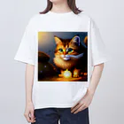 toshiオリジナルshopのフワフワにゃんこのイラストグッズ Oversized T-Shirt