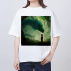 Wakuryuの八恩森の守り緑愛龍と少年 Oversized T-Shirt