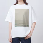 鯖いTシャツ屋さんの海＿ミニマル＿黄色＿緑＿波 オーバーサイズTシャツ