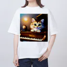 kitten pianistの子猫ピアニスト-1 オーバーサイズTシャツ