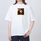 kpop大好き！のかわいい猫のイラストグッズ Oversized T-Shirt