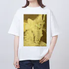 金色猫のキラキラネコ オーバーサイズTシャツ