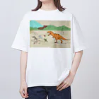 Taikokeの鳥獣ティラノ オーバーサイズTシャツ