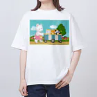 アプリコワークスのくまちゃん・みんなでお散歩 Oversized T-Shirt