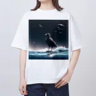 kota.の水面のカラス オーバーサイズTシャツ