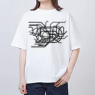 DRIPPEDの東京地下鉄路線図-東京メトロ路線図 ROUTE MAP TOKYO METROPOLITAN AREA-黒ラインバージョン- Oversized T-Shirt