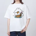 ナポリのSUZURIのホットドックとうさちゃん オーバーサイズTシャツ