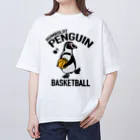 map5（マップファイブ）デザイン・ライセンス・ストック　のペンギン・バスケットボール・PENGIN・イラスト・デザイン・Tシャツ・アニマル・フンボルトペンギン・スポーツ・動物・アイテム・グッズ・BASKETBALL Oversized T-Shirt