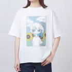 Breezeの青空と向日葵と Oversized T-Shirt