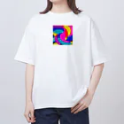 おしゃれなシティグッズの色鮮やかおしゃれアート オーバーサイズTシャツ