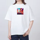 enjoy-itemsの赤いアメ車 Oversized T-Shirt