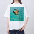 MOMOTAKAショップの海のかけら - ピグとバード Oversized T-Shirt