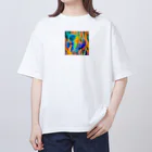 Takumitrustの虹色のバタフライフィッシュ オーバーサイズTシャツ