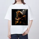 Gavi'sのRockなCat 猫ギターバージョン2 オーバーサイズTシャツ