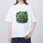 green artist のプランツパラダイス多肉 Oversized T-Shirt