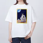 Kasabrankaの惑星を見る猿の親子 オーバーサイズTシャツ