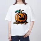 朱音琴音のドット絵のハロウィンかぼちゃのおばけ オーバーサイズTシャツ