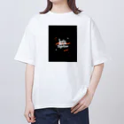 yusaki55maikingのアブストラクトタイポグラフィ Tシャツ オーバーサイズTシャツ