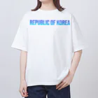 ON NOtEの韓国 ロゴブルー Oversized T-Shirt