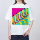 ココから（こーひーまる。）のカラフラミンゴ_2 Oversized T-Shirt