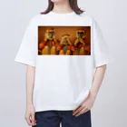 Mottan‘s Art Goods Shopの見ざる・聞かざる・言わざる　See no evil, hear no evil, speak no evil オーバーサイズTシャツ