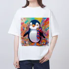 aki7sの笑顔のペンギン オーバーサイズTシャツ