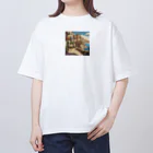 nene-sukeの地中海の町並み Oversized T-Shirt