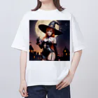 AIデザイングッズ販売　Akiba-treasure（アキバトレジャー）のハロウィン美女 オーバーサイズTシャツ