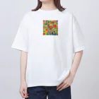 ポム爺さんの美しくキリン オーバーサイズTシャツ