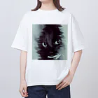 akitadaijinの黒猫眼光 オーバーサイズTシャツ