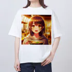 AI Creative Hub（AIクリエイティブハブ）のラーメンと少女 オーバーサイズTシャツ