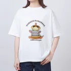 ハムスターとチンチラ kinchan_kohakuのはむちらバーガー【⠀チンチラ・ハムスター】 Oversized T-Shirt