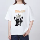 hide0120の犬（眼鏡） オーバーサイズTシャツ