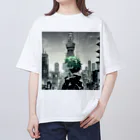 AIイラスト工房のCyberpunk_003 Tokyo boy 001 オーバーサイズTシャツ